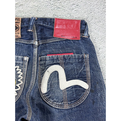 Evisu Yamane jeans embroidery japanese vintage cat face gull