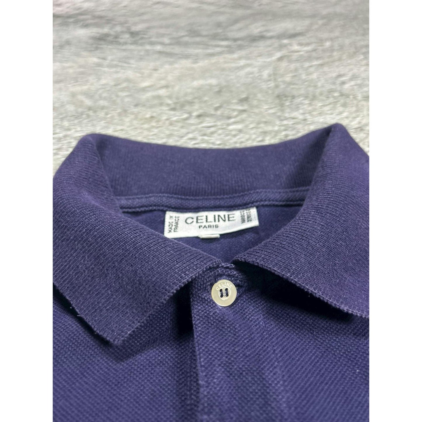 Celine vintage polo T-shirt navy small logo 90s