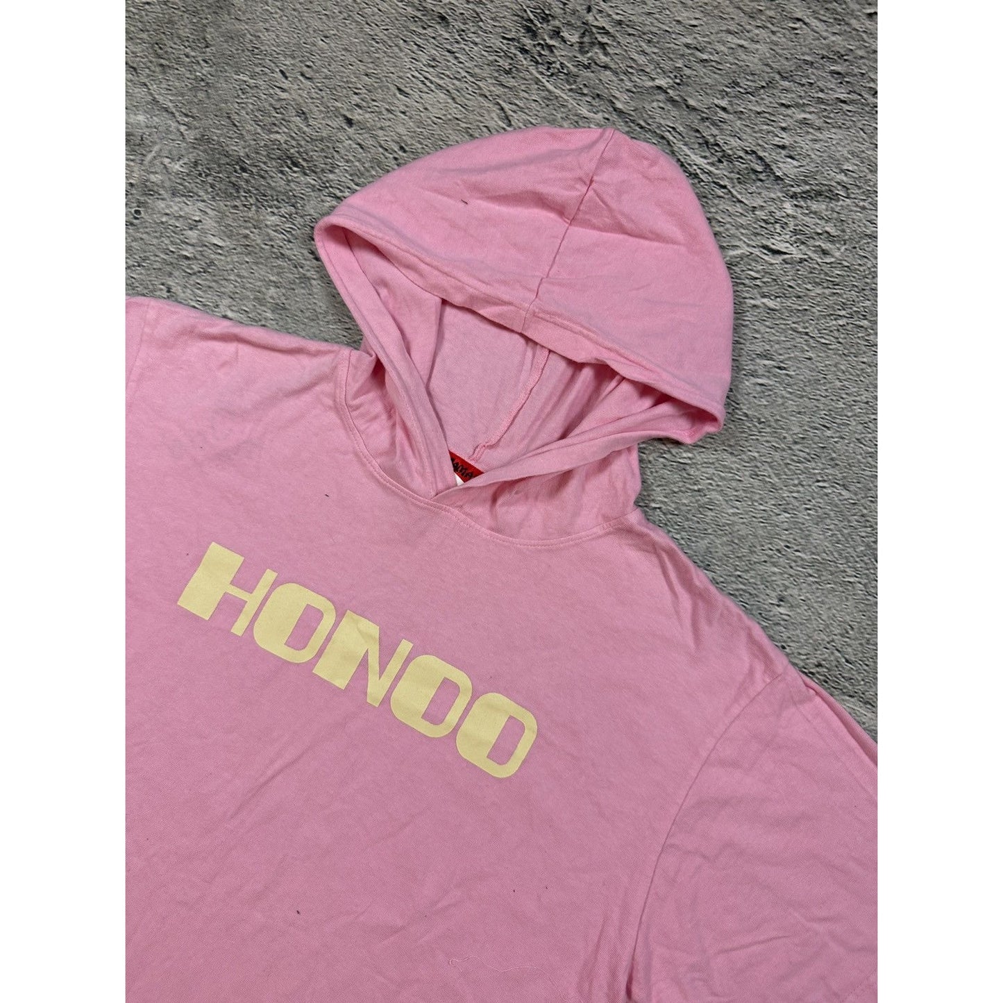 Evisu Yamane vintage pink hooded T-shirt big logo honoo