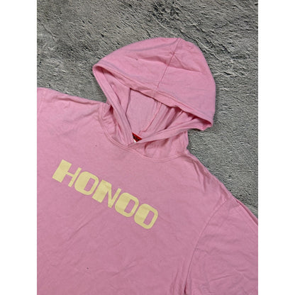 Evisu Yamane vintage pink hooded T-shirt big logo honoo
