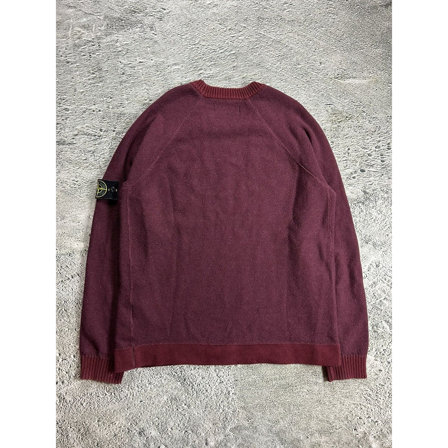 Stone island burgundy sweater knit