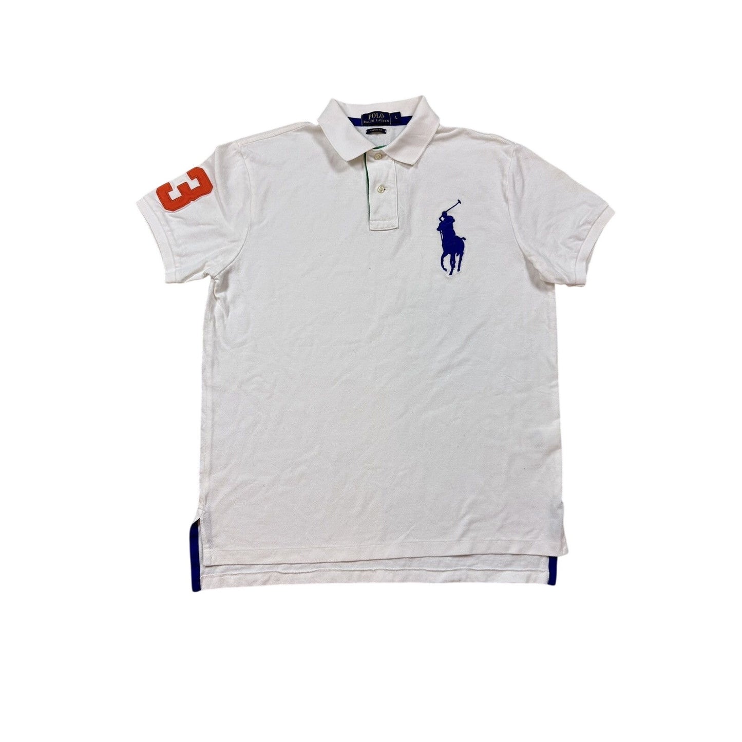 Chief Keef Polo Ralph Lauren Big Pony white navy T-shirt