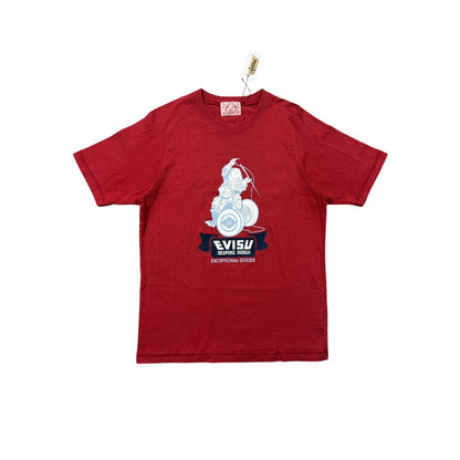 Evisu vintage Red T-shirt big logo bespoke indygo