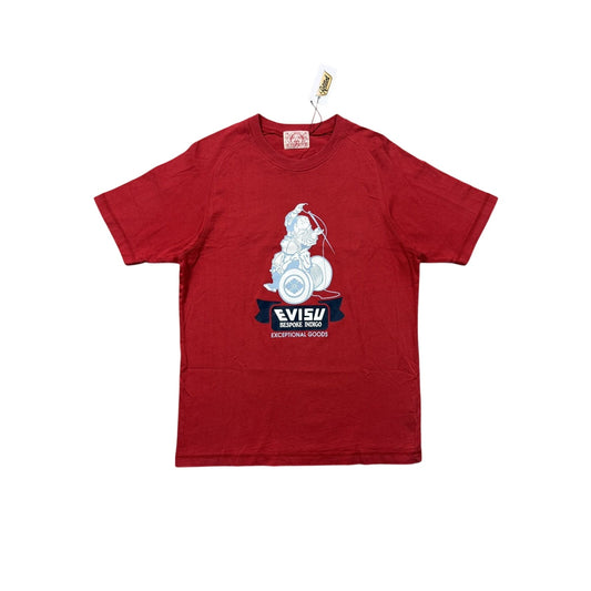 Evisu vintage Red T-shirt big logo bespoke indygo