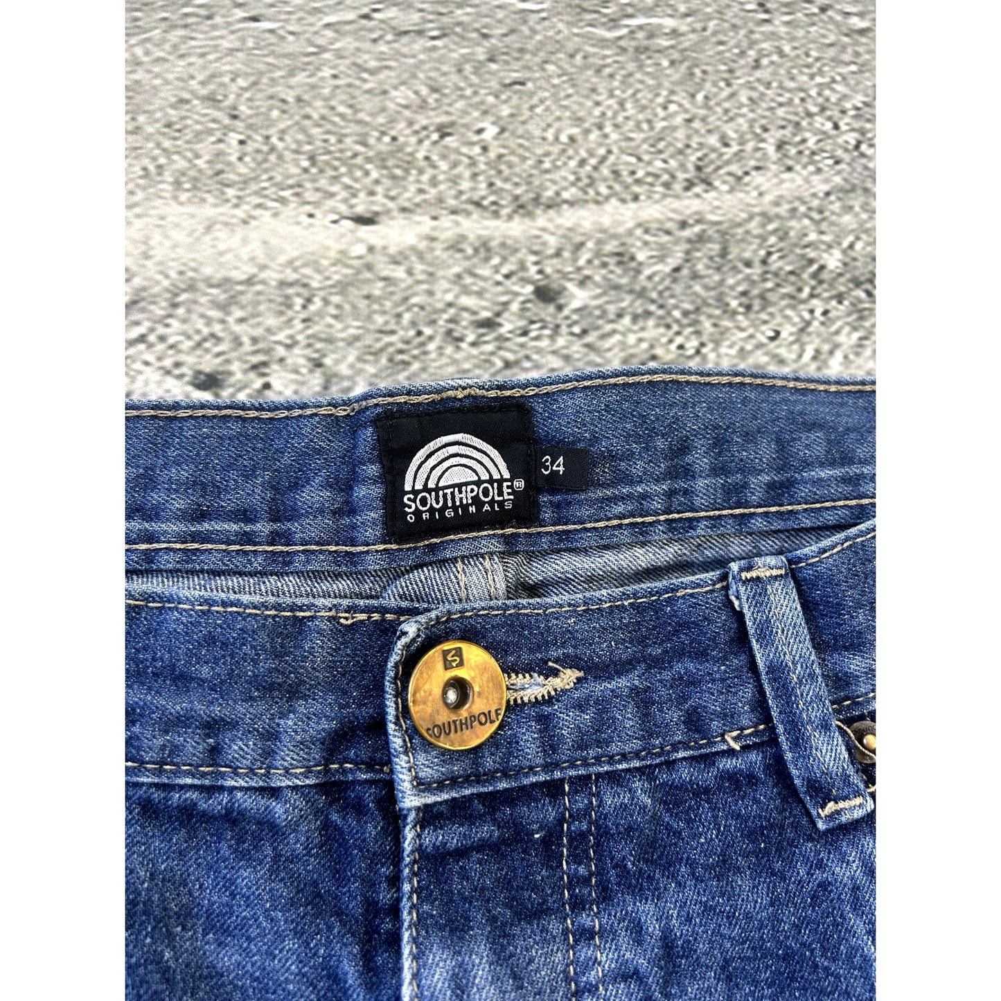 Southpole jeans Y2K big logo blue embroidery