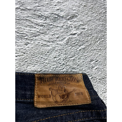 True Religion vintage navy jeans big logo painted grey Y2K