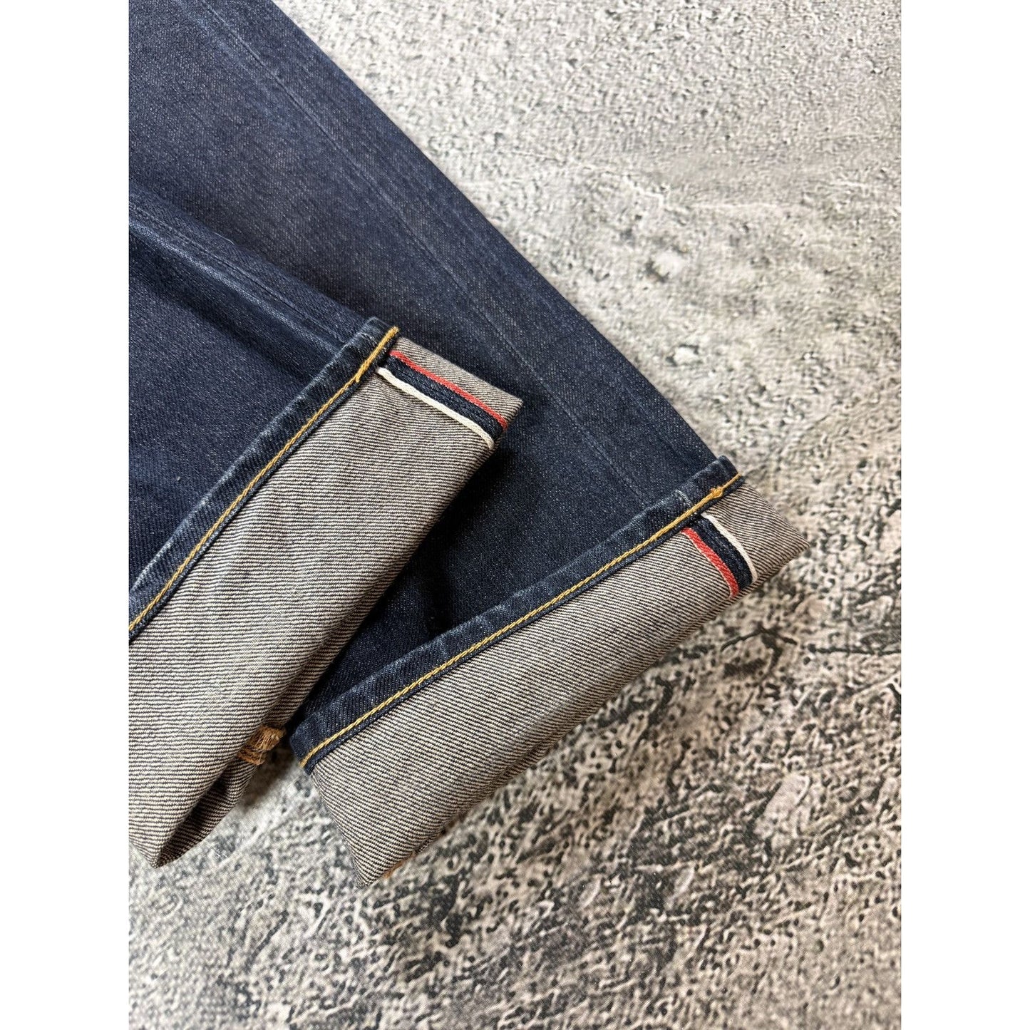 Evisu jeans daicock big logo yellow selvedge denim