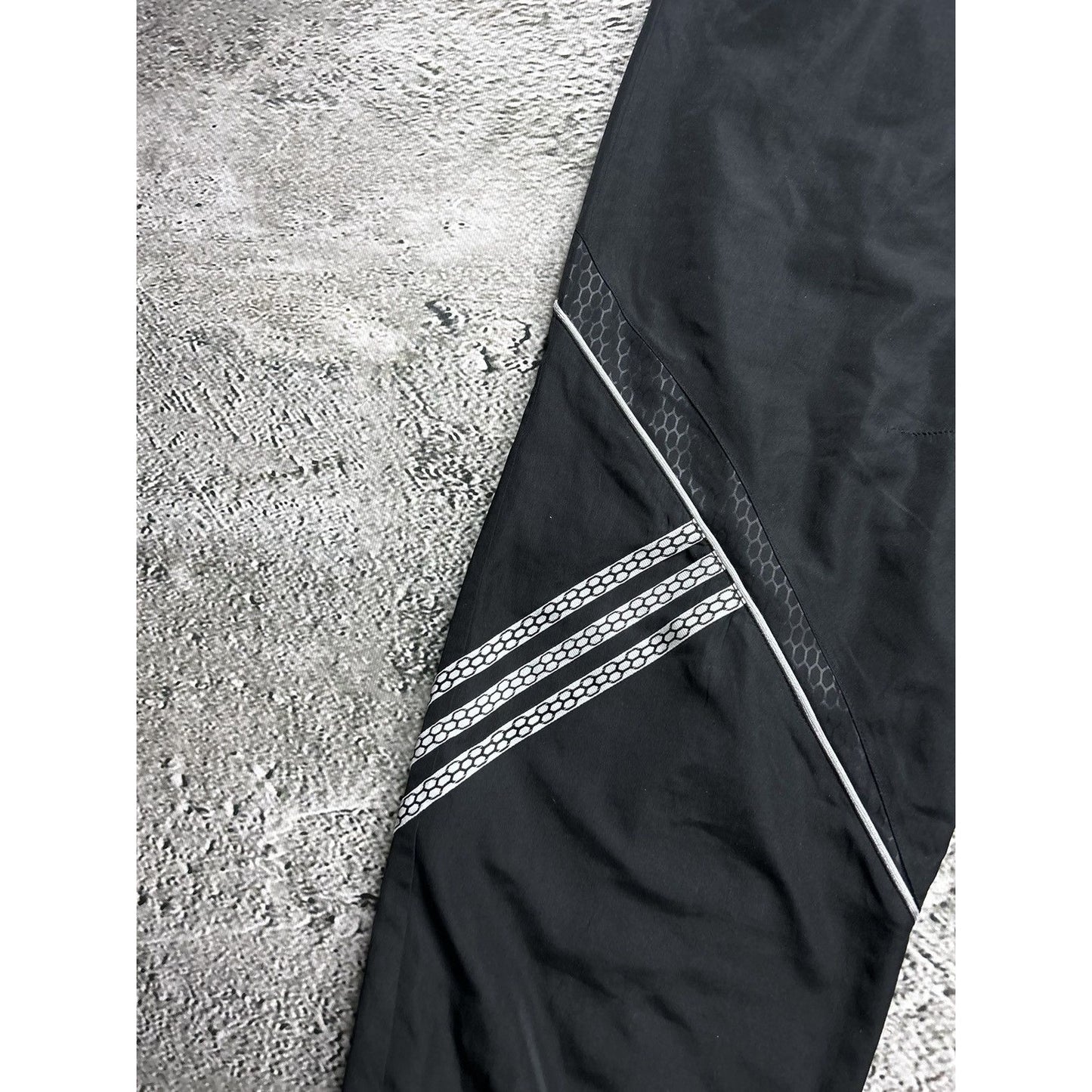 Adidas vintage black track pants small logo 2000s drill Y2K