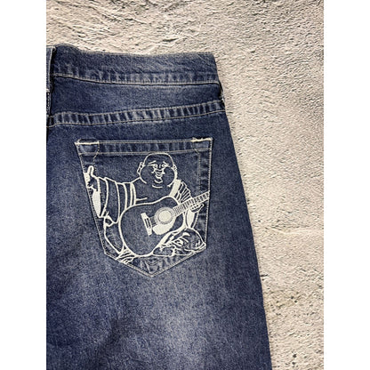 True Religion blue jeans Y2K Vinny ultra baggy buddah
