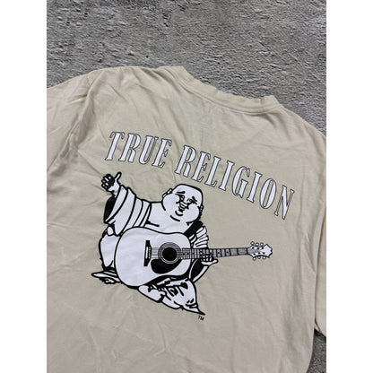 True Religion T-shirt big logo beige