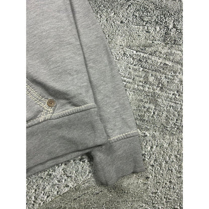 True Religion vintage grey zip hoodie white thick stitching Y2K