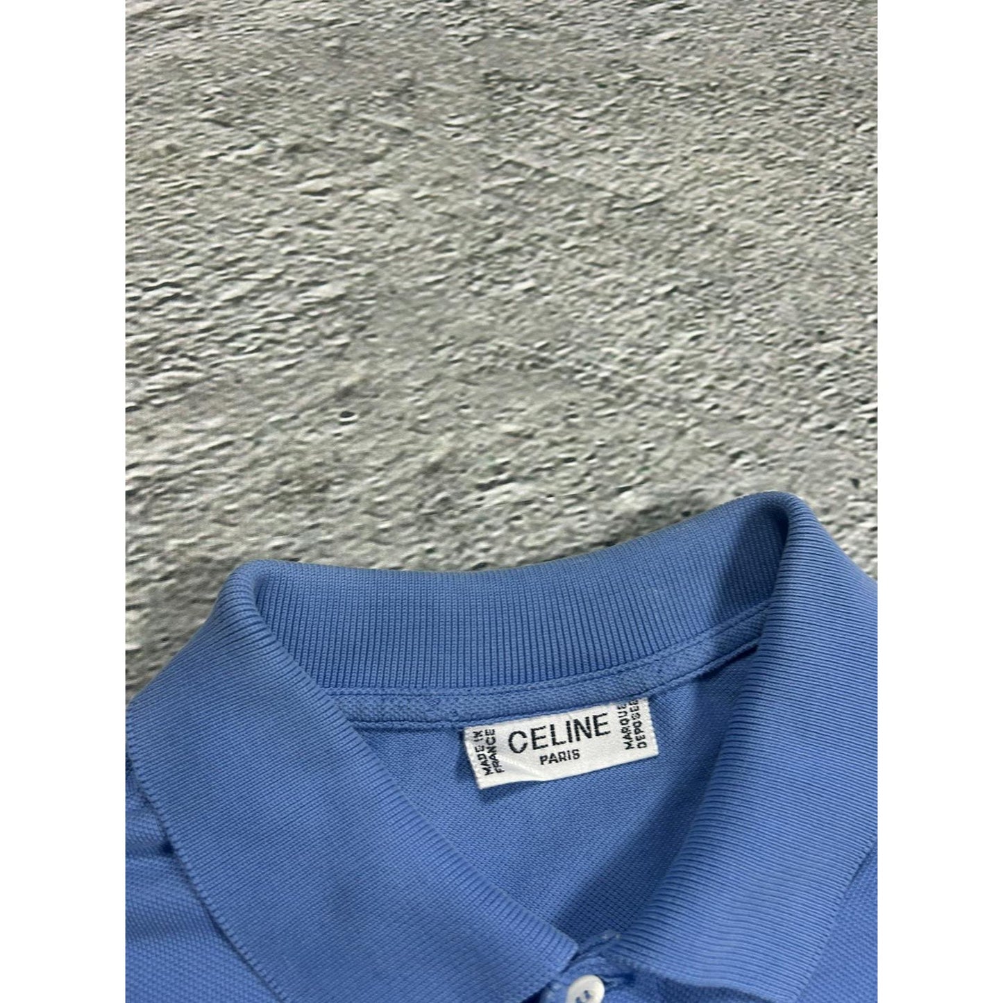 Celine vintage polo T-shirt blue small logo 90s