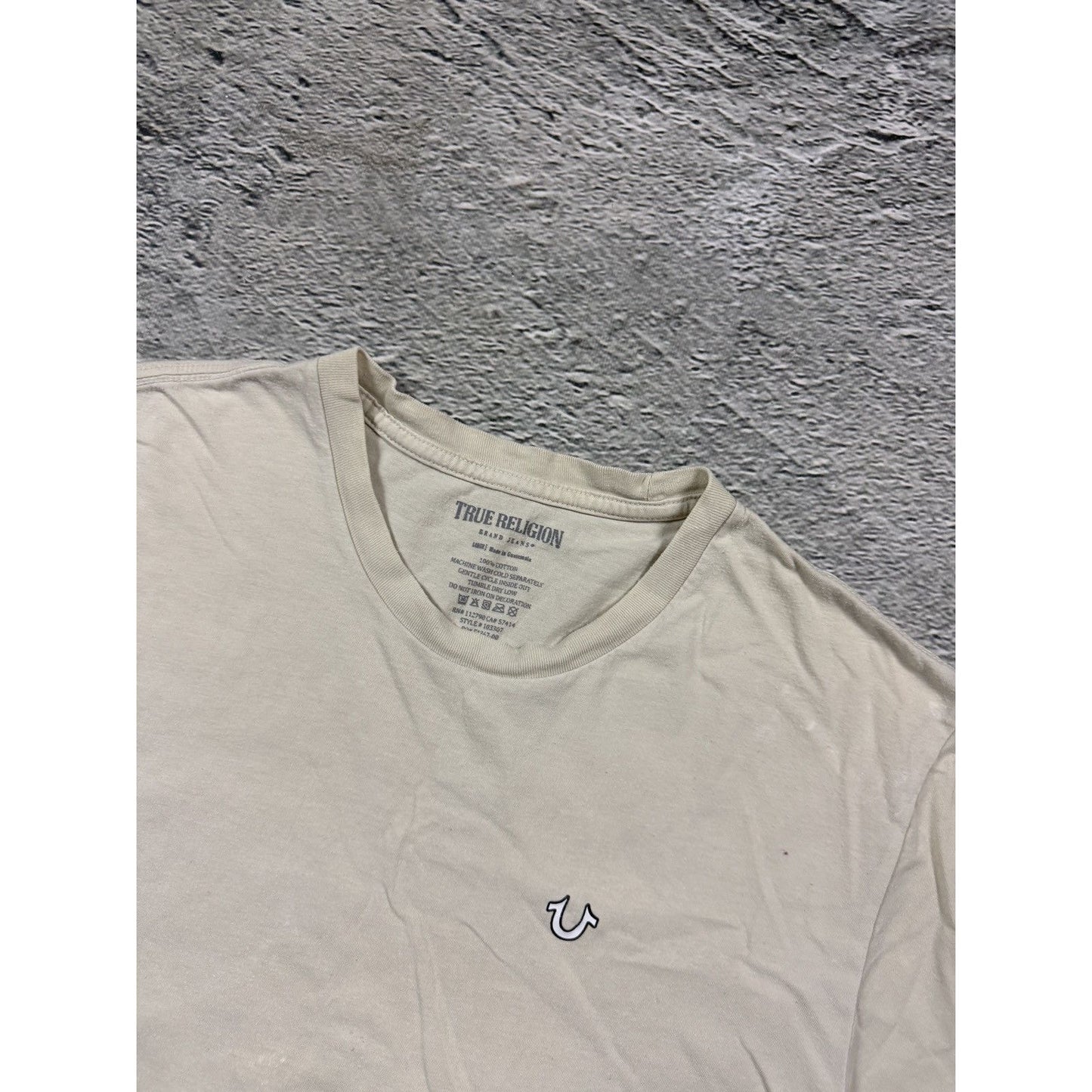 True Religion T-shirt big logo beige