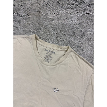 True Religion T-shirt big logo beige