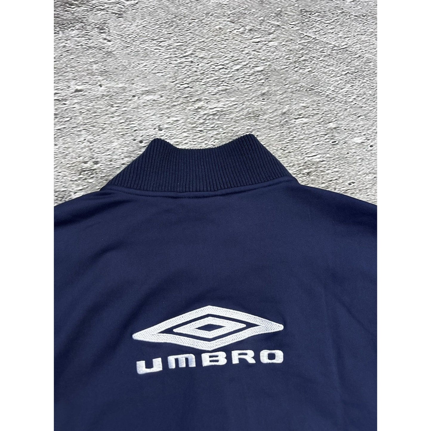 Umbro vintage track jacket zip sweatshirt navy big logo Y2K