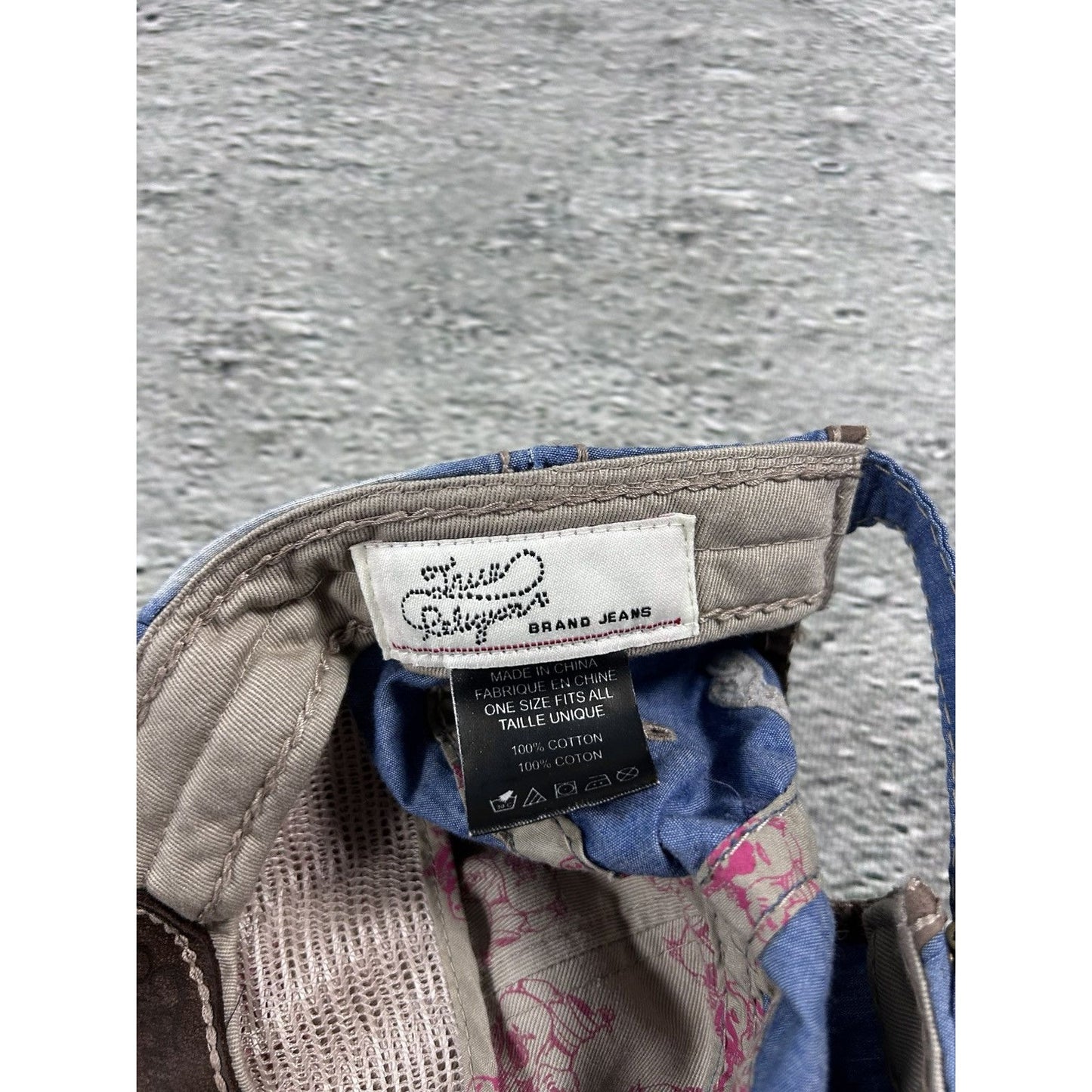 True Religion hat vintage baby blue cap Y2K big logo