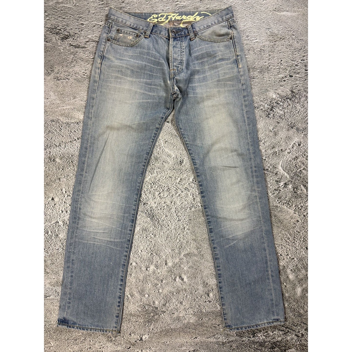Ed Hardy Christian Audigier vintage jeans big logo pants