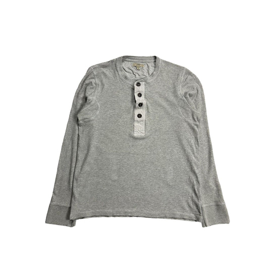 Burberry longsleeve button up grey T-shirt big logo