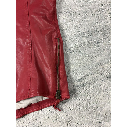True Religion leather red vest jacket rockstar america