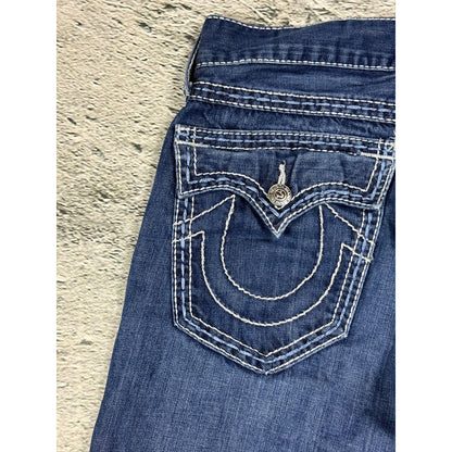 True Religion blue jeans white stitching Y2K bootcut