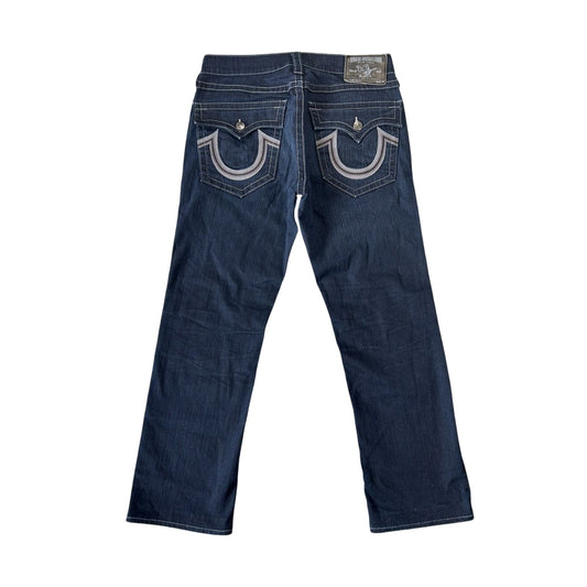 True Religion vintage navy jeans Ricky black thick stitching