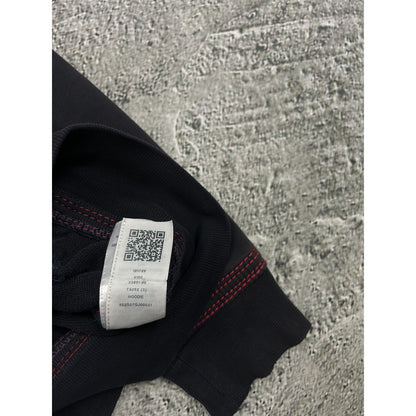 True Religion zip hoodie vintage black red thick stitching
