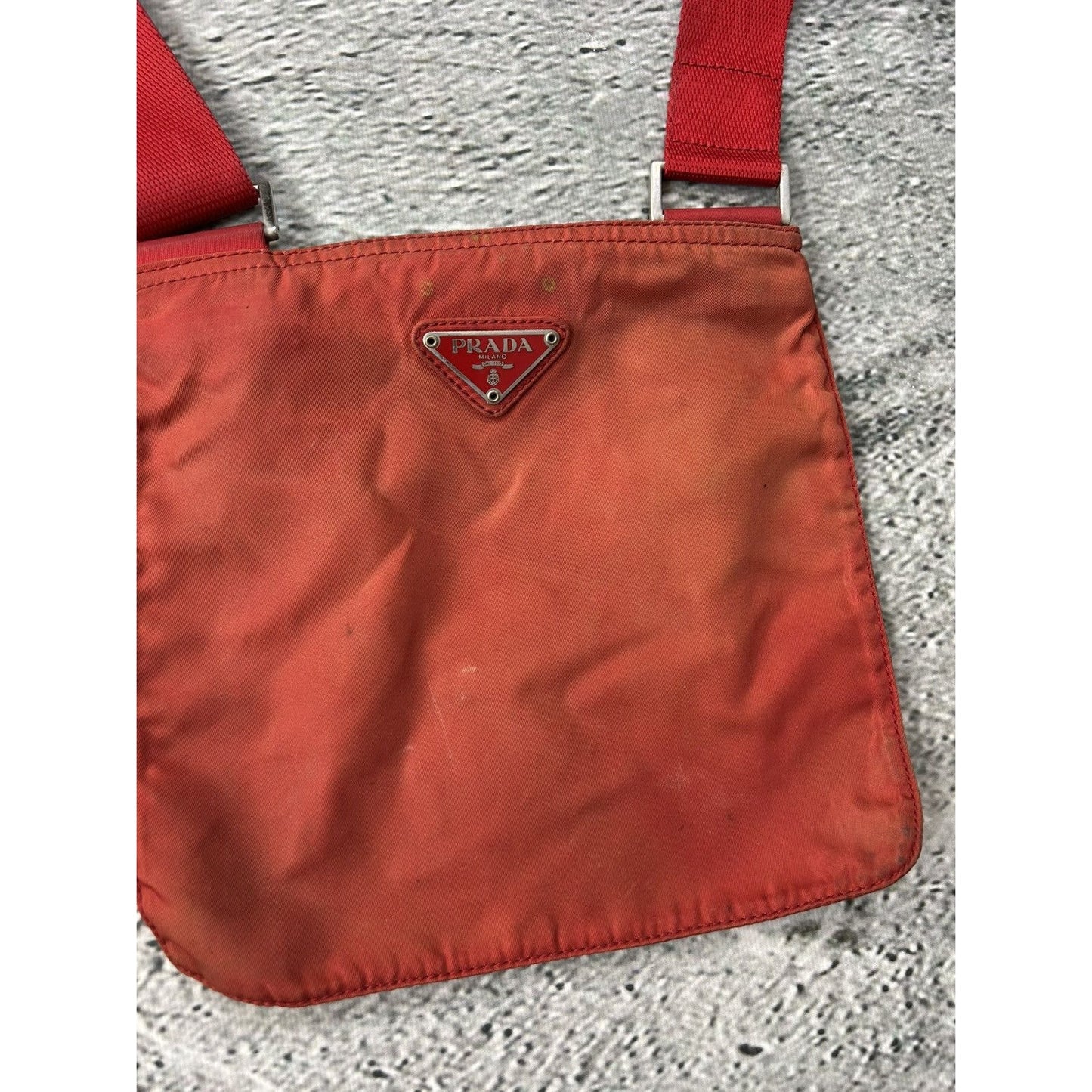 Prada red shoulder bag nylon mini