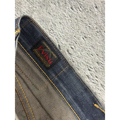 Evisu jeans white daicock big logo blue selvedge denim