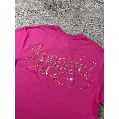 Supreme gems tee fuchsia FW26 pink