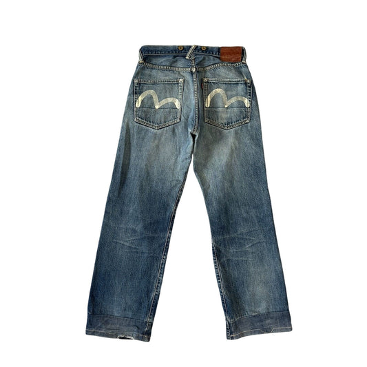 Evisu jeans vintage blue white seagulls Selvedge denim Japan