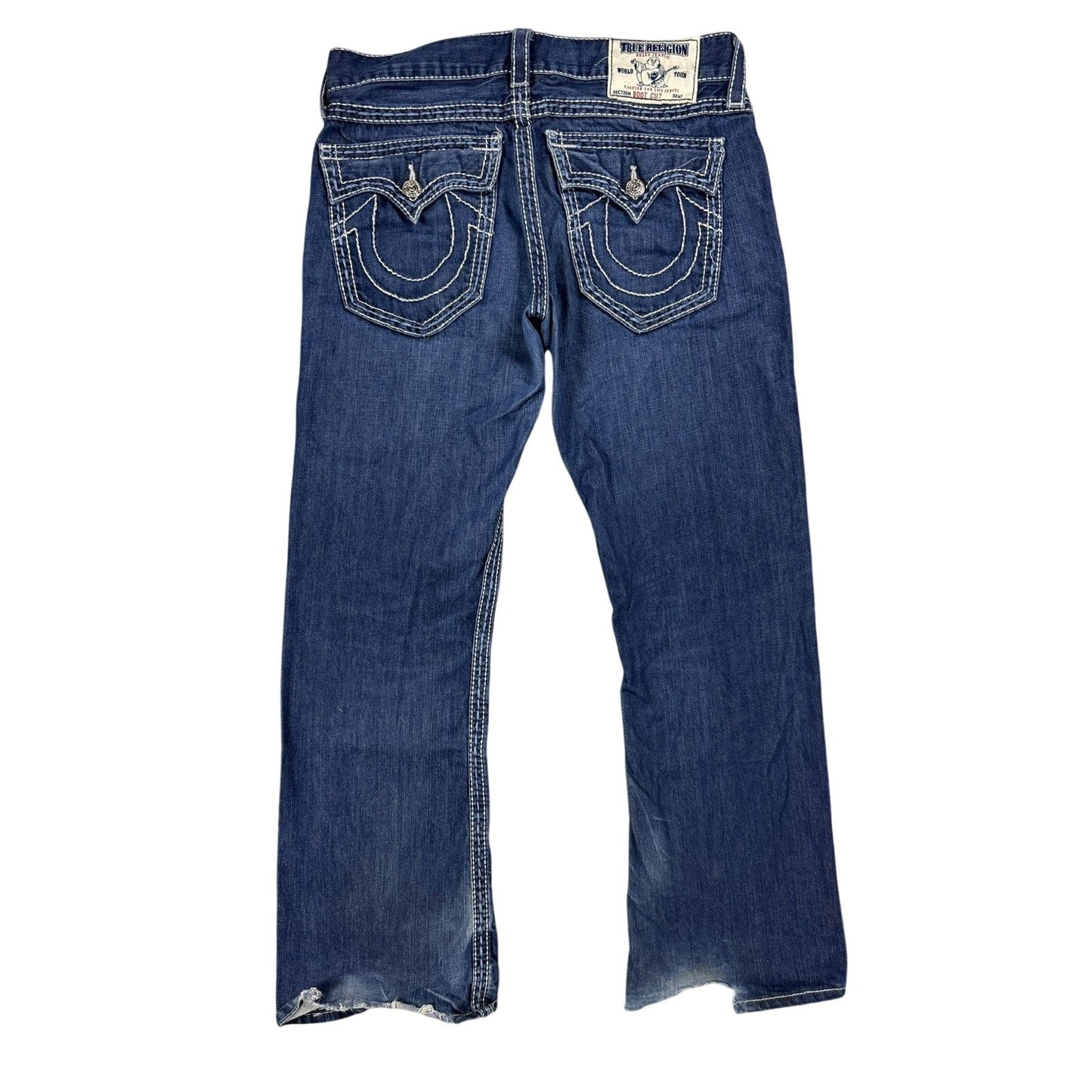 True Religion blue jeans white stitching Y2K bootcut