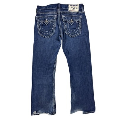 True Religion blue jeans white stitching Y2K bootcut