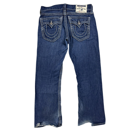 True Religion blue jeans white stitching Y2K bootcut
