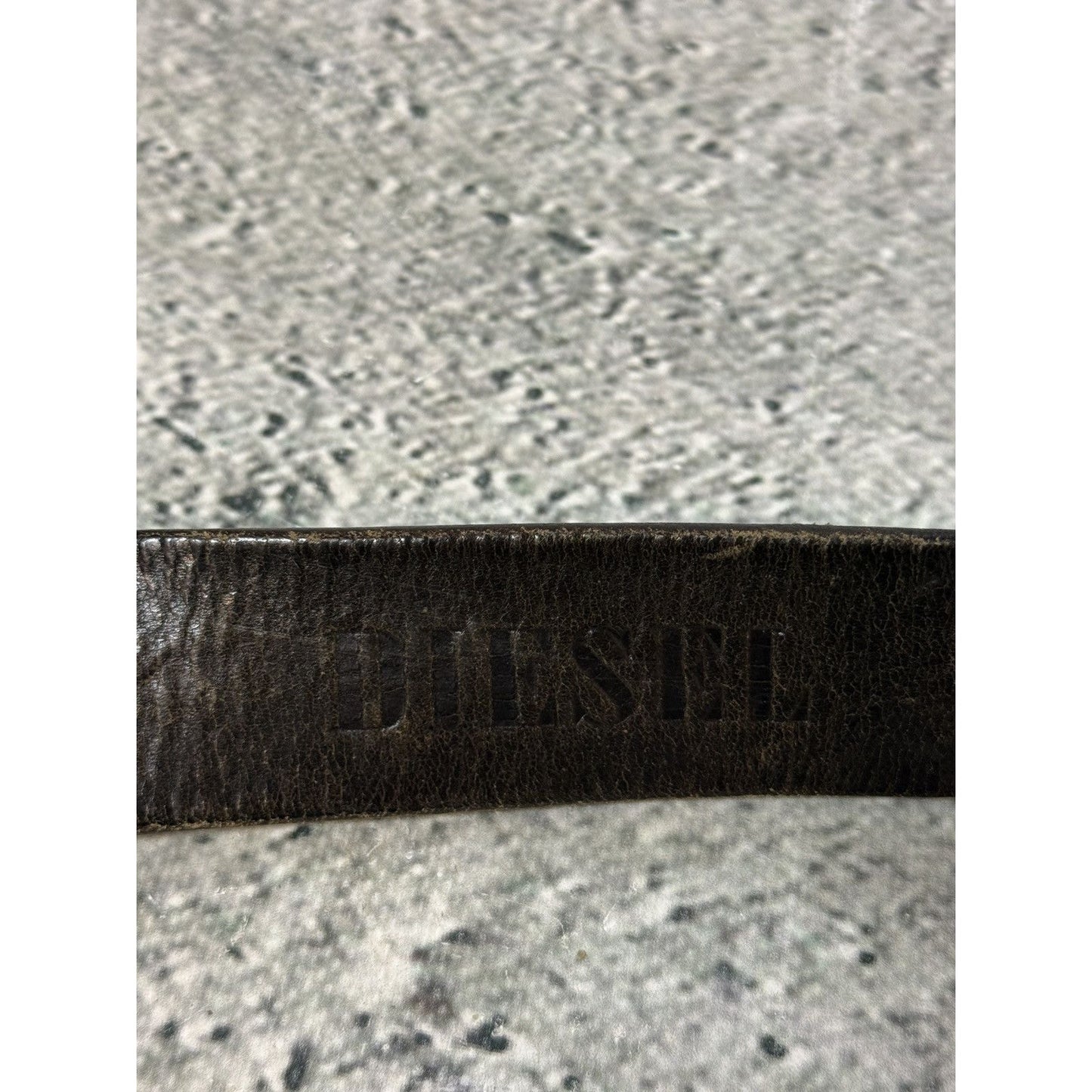 Diesel leather belt big buckle Y2K brown truck 80s vintage