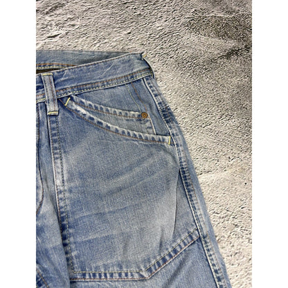 Evisu EU ED jeans vintage denim pants cargo baby blue Y2K