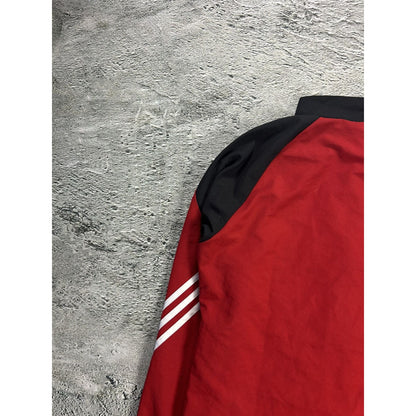 Adidas track jacket vintage red Y2K nylon zip