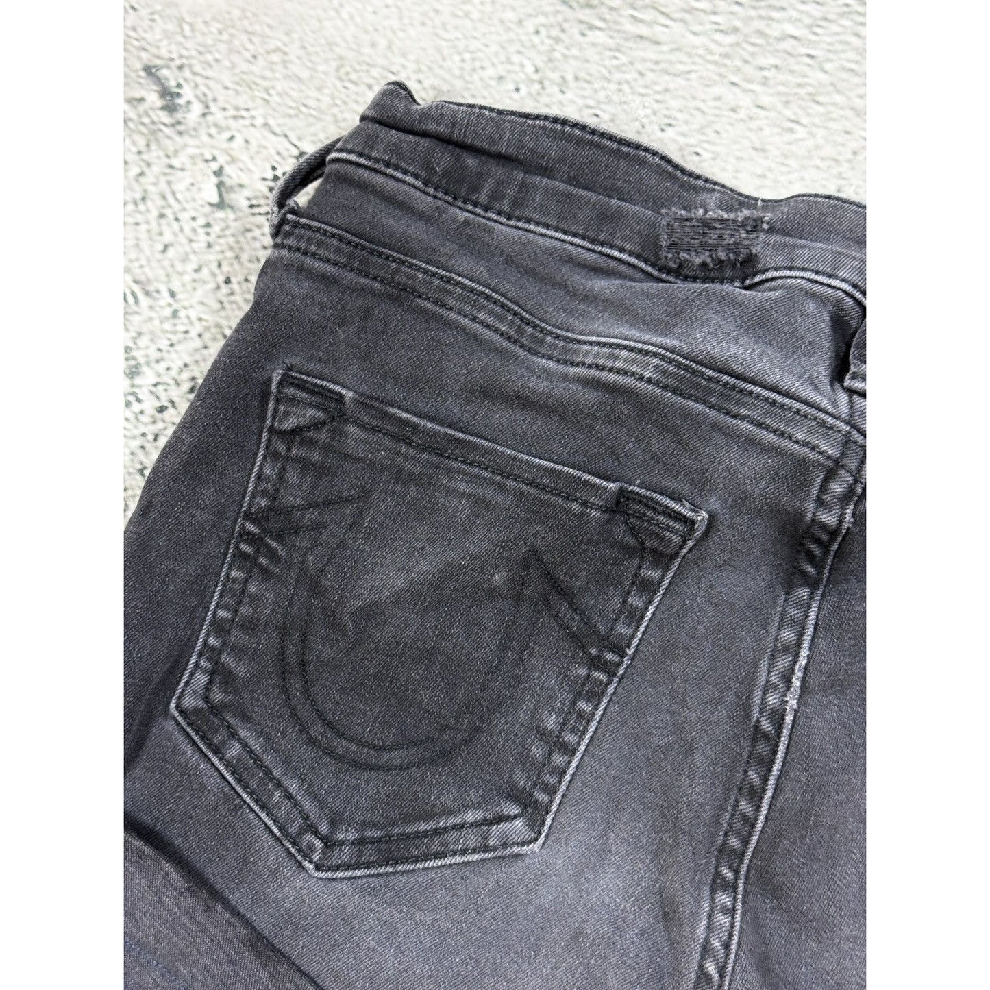 True Religion vintage black denim shorts mini