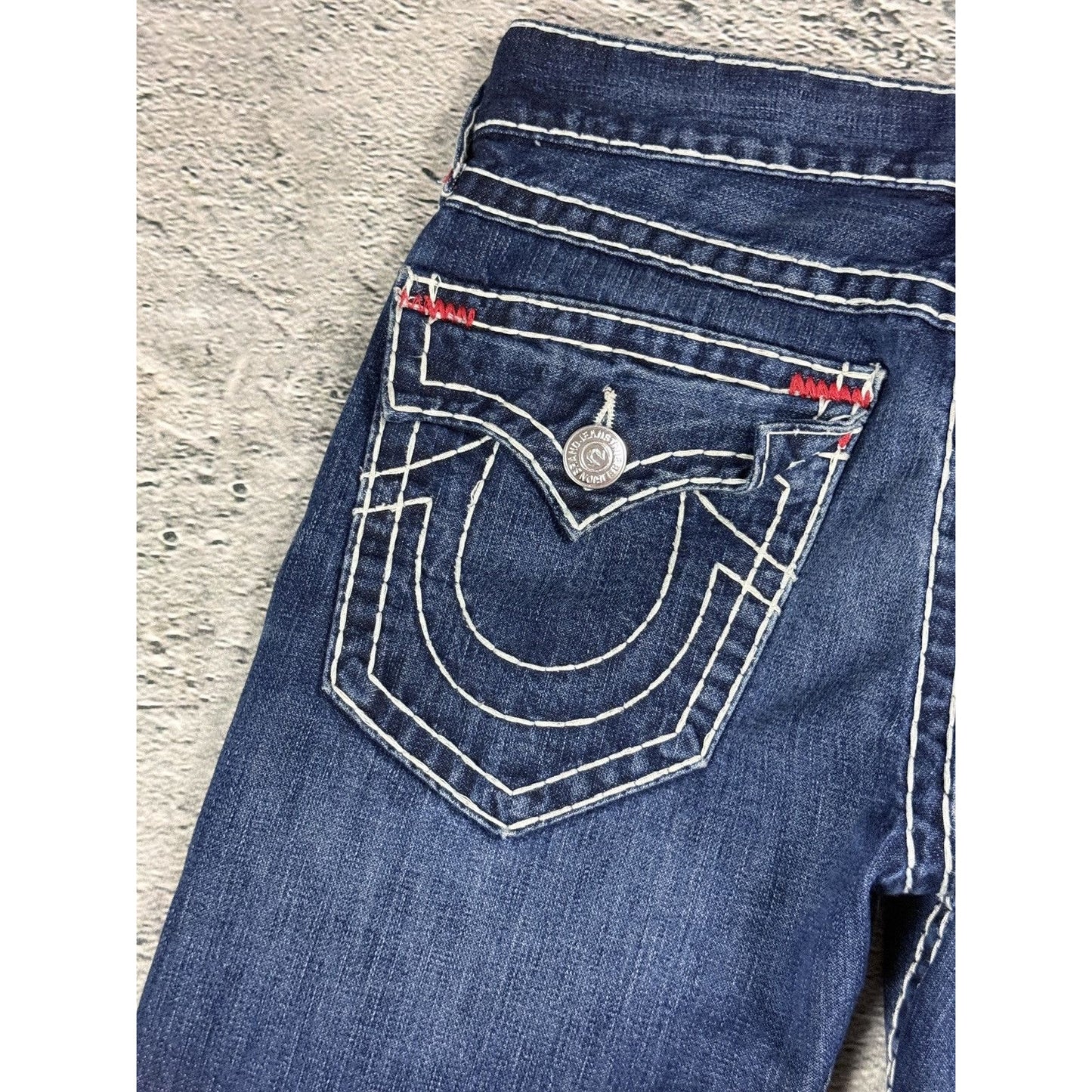 True Religion blue jeans Red Tab stitching Y2K Ricky