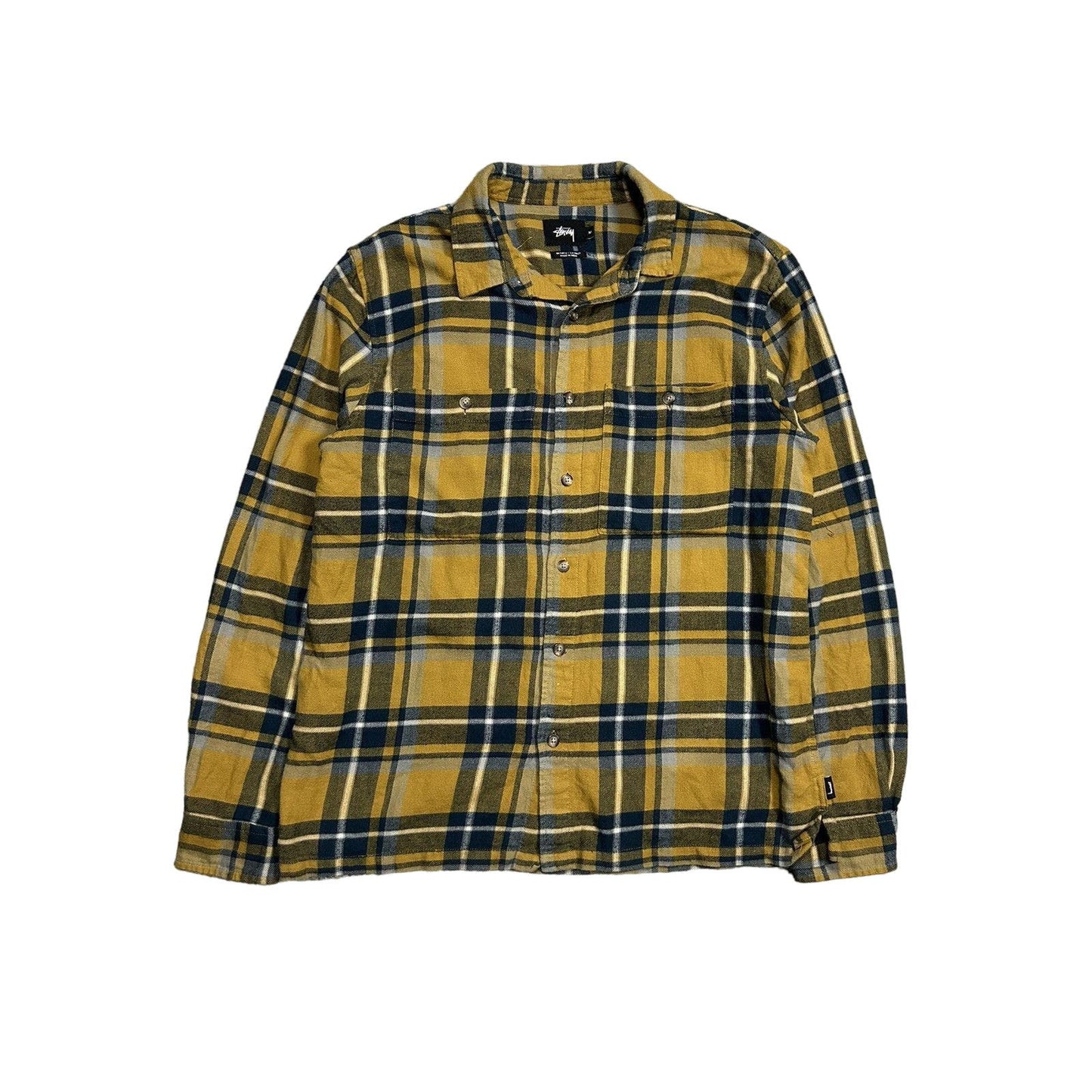 Stussy flannel shirt yellow checked vintage