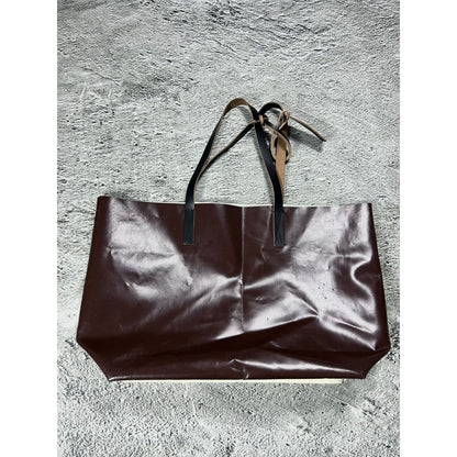 Marni bag with leather handles beige