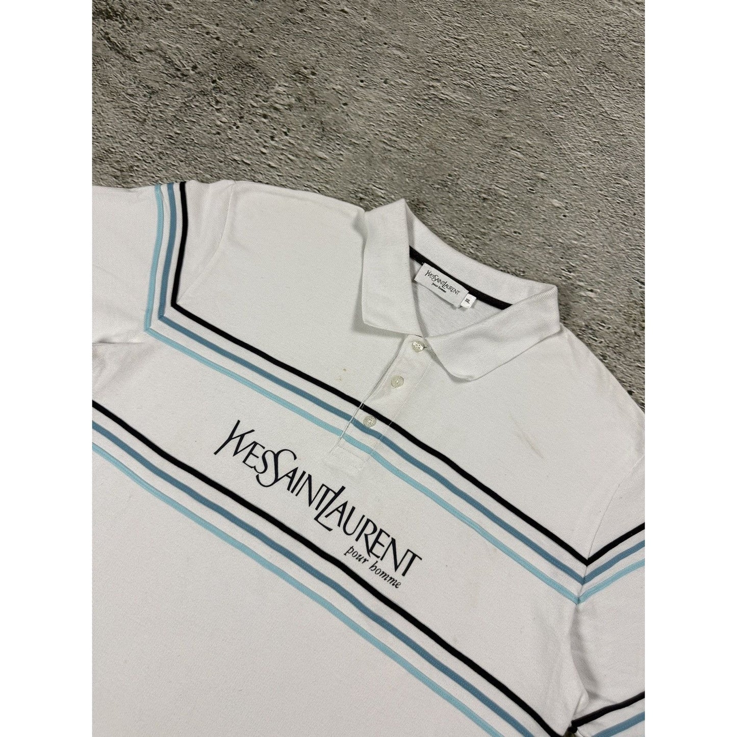 Yves Saint Laurent polo big logo T-shirt YSL white