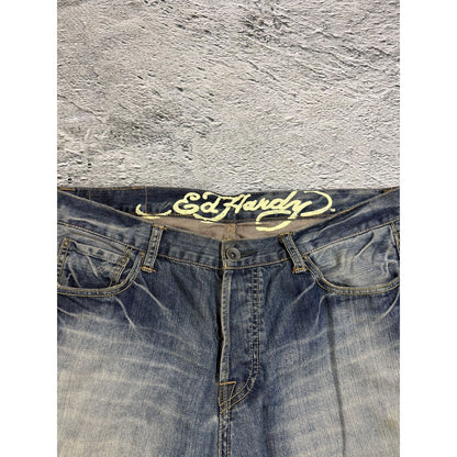 Ed Hardy Christian Audigier vintage jeans big logo pants