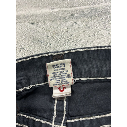 True Religion black jeans white thick stitching Y2K Ricky