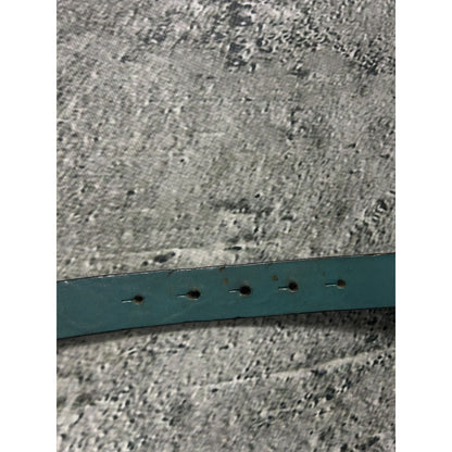 Diesel leather belt big buckle Y2K blue silver