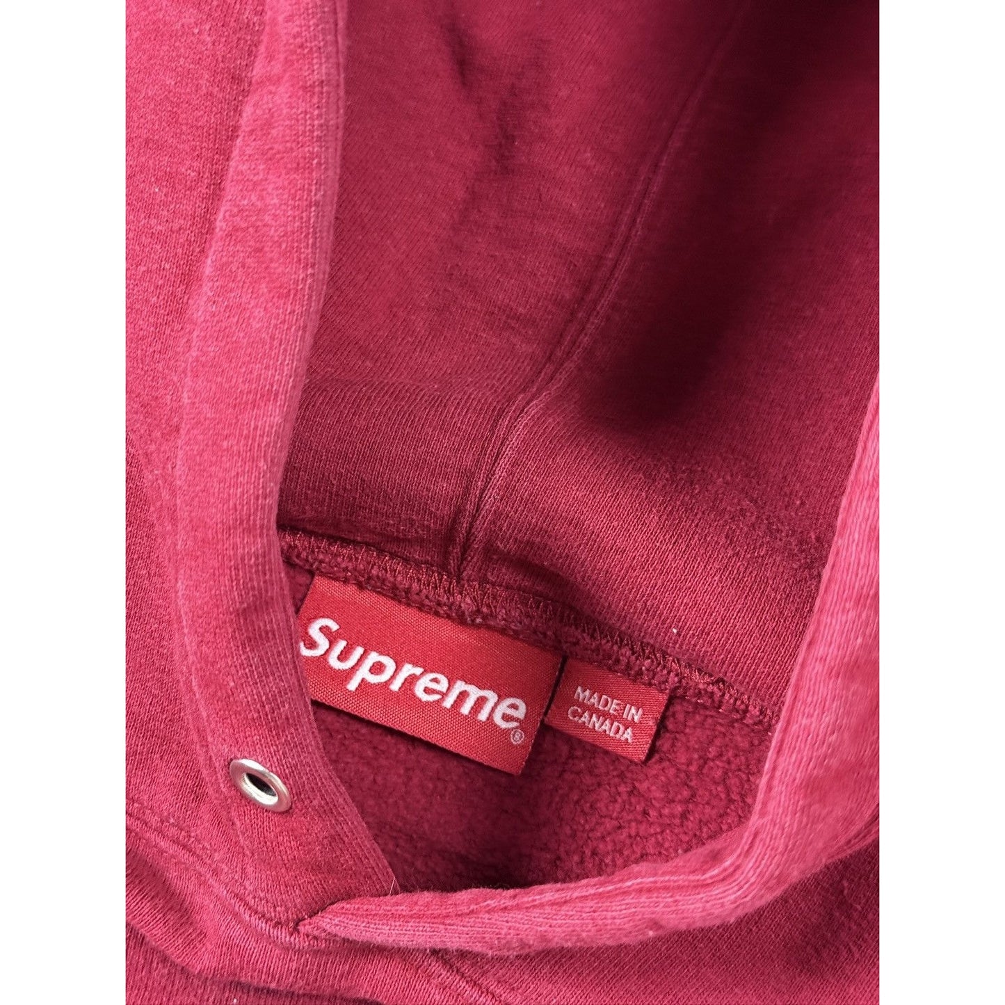 Supreme tag logo hoodie gold burgundy red SS19