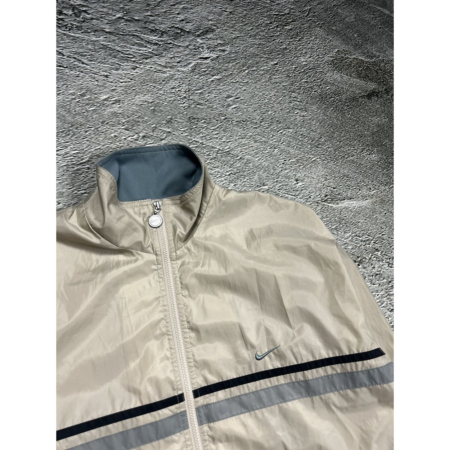 Nike track jacket nylon beige vintage drill Y2K TN