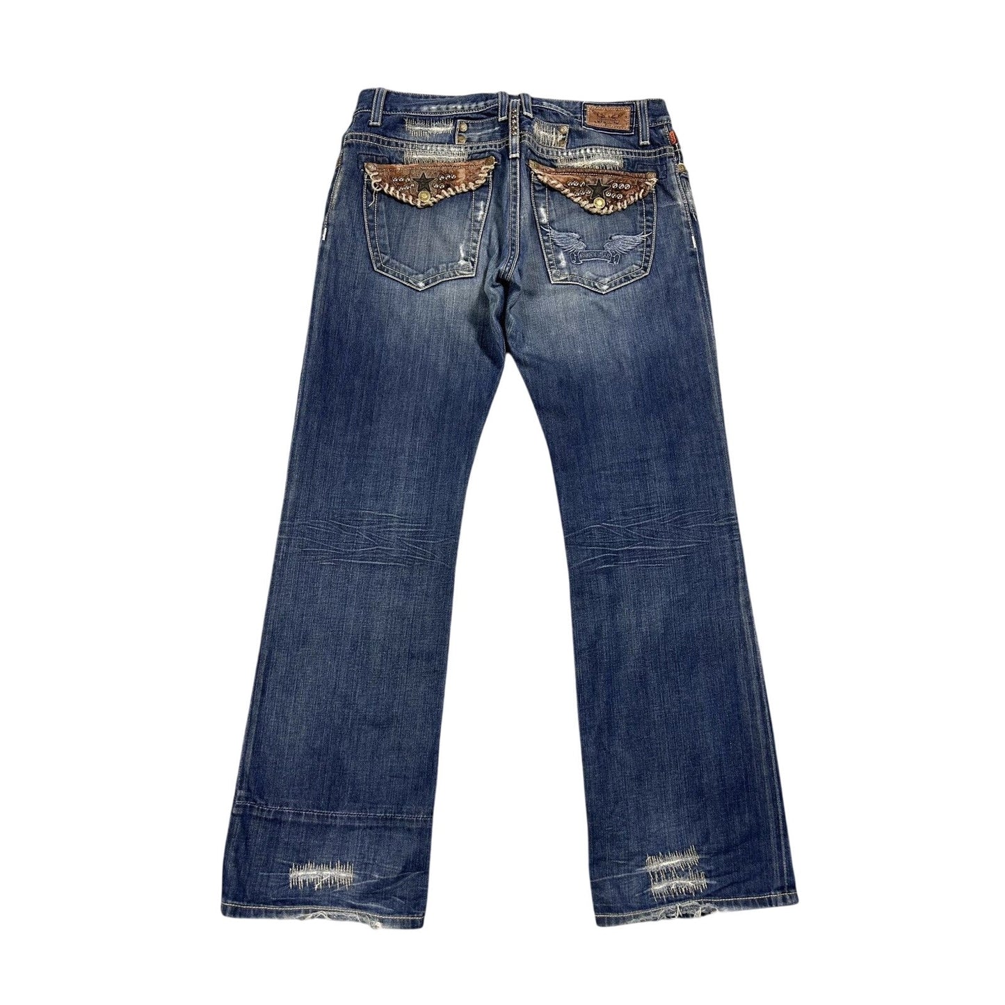 Robins jeans blue jeans straight Y2K blue brown