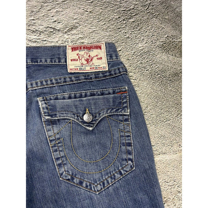 True Religion blue jeans contrast stitching Billy flared Y2K