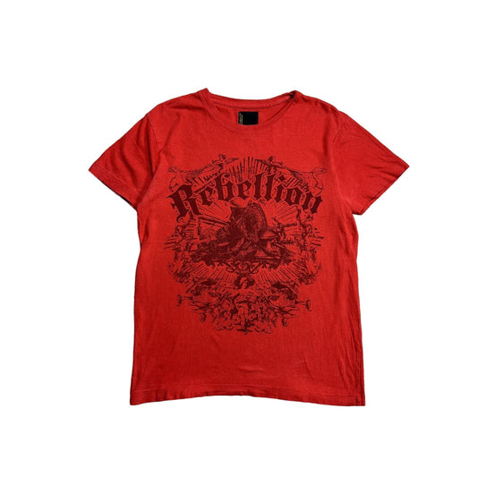 Y2K Affliction style Big Print Drip Red T-shirt Rebellion