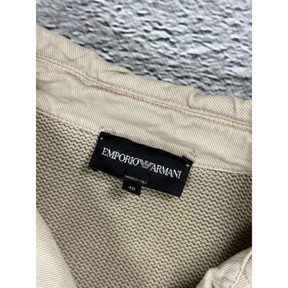 Emporio Armani sweater avant garde beige Y2K knit zip swag